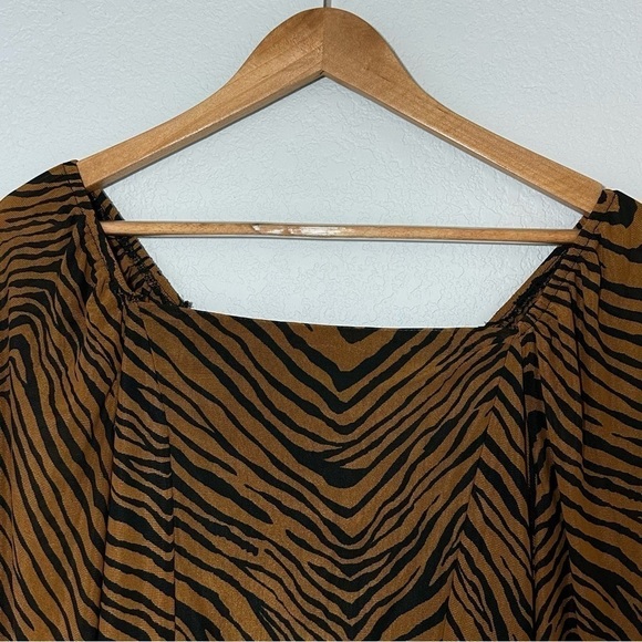 boho Ember LagenLook Square Neck Semi Sheer Long Sleeve w/ Cuff Burnt Orange top - Picture 7 of 9